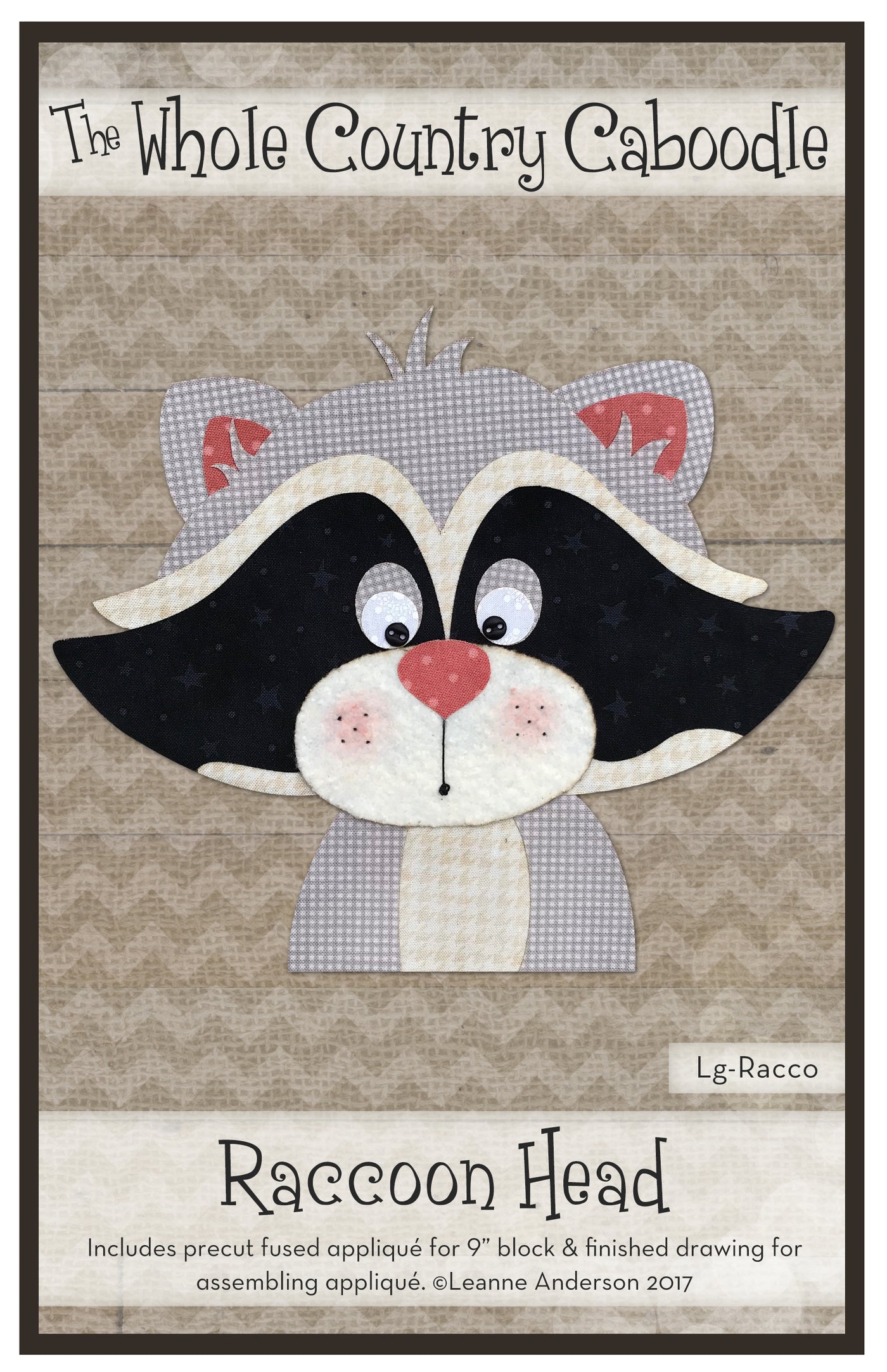 Raccoon Head Applique