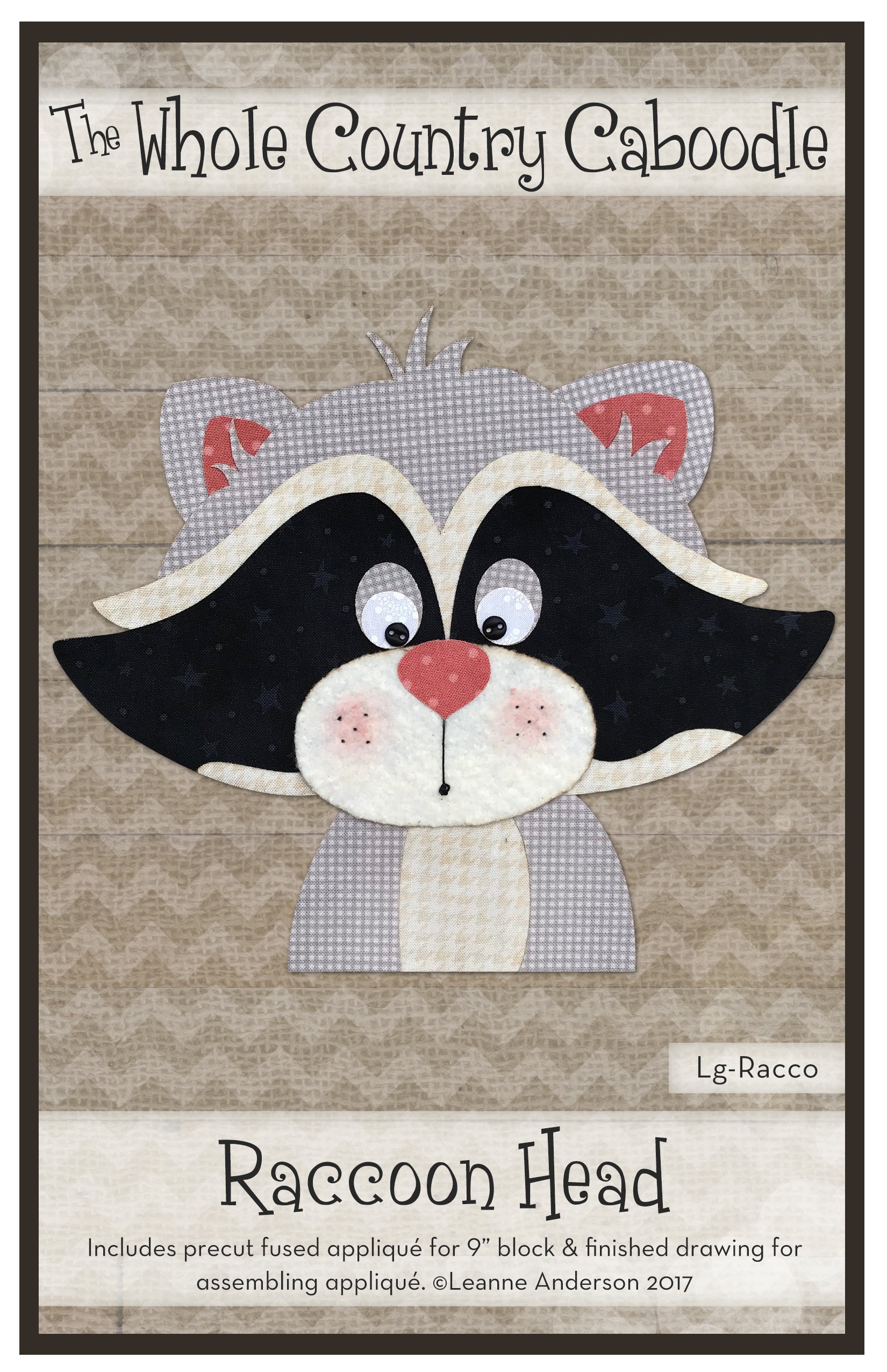 Raccoon Head Applique
