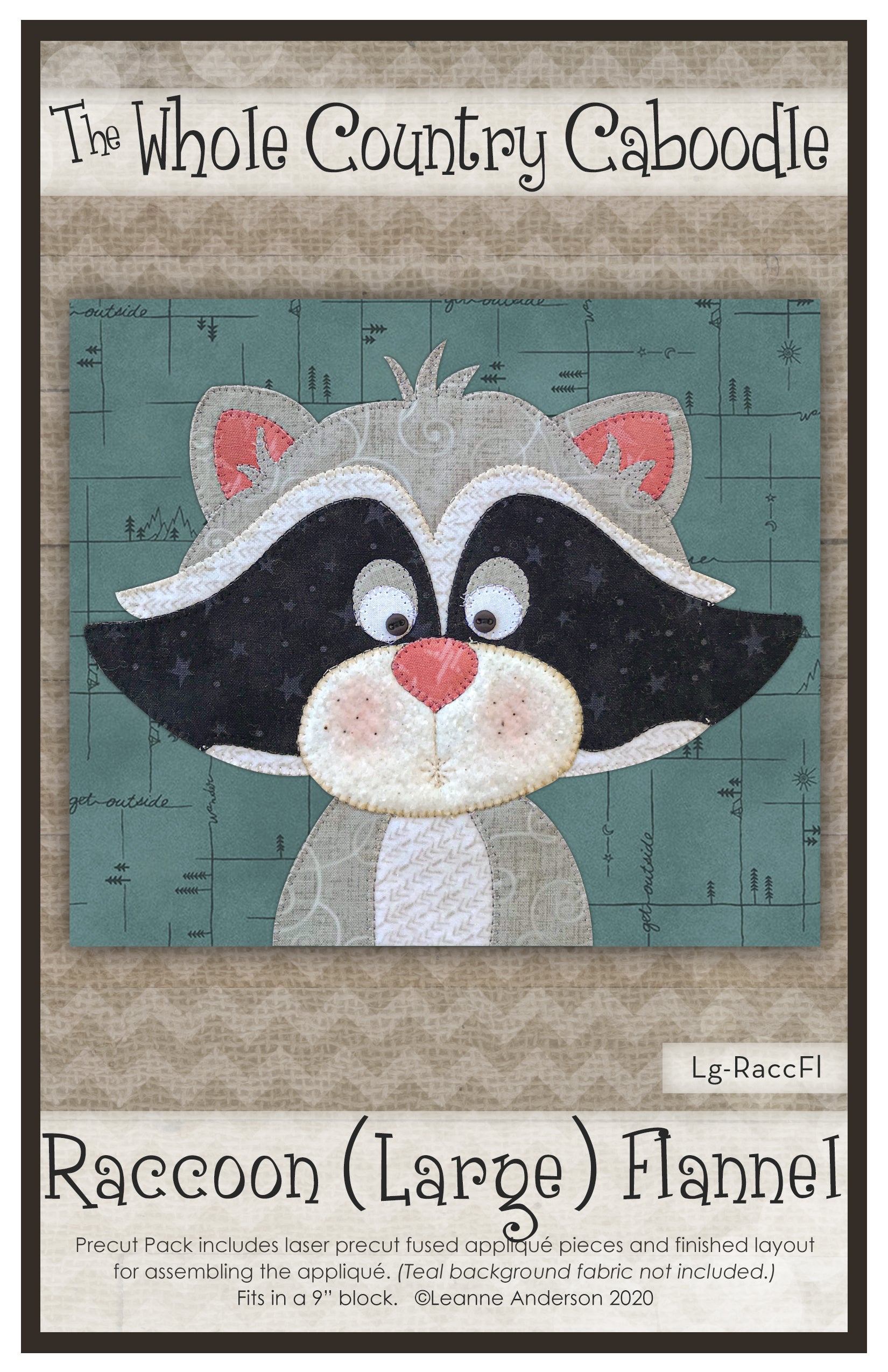 Raccoon Head Applique
