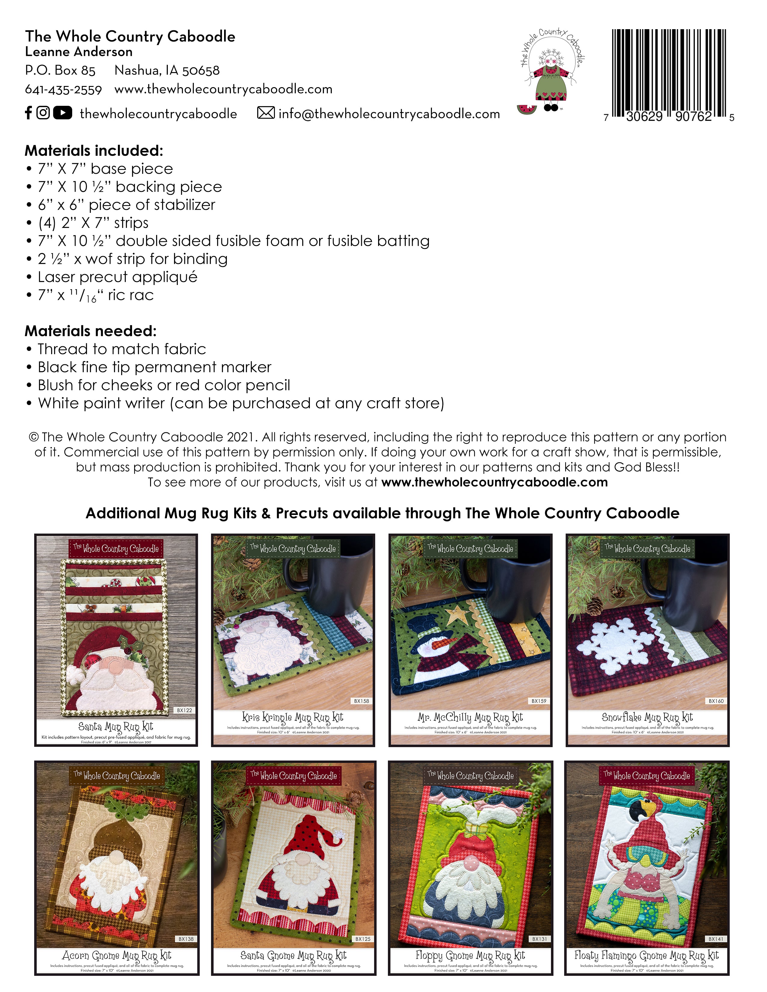 Rudy Mug Rug Kit
