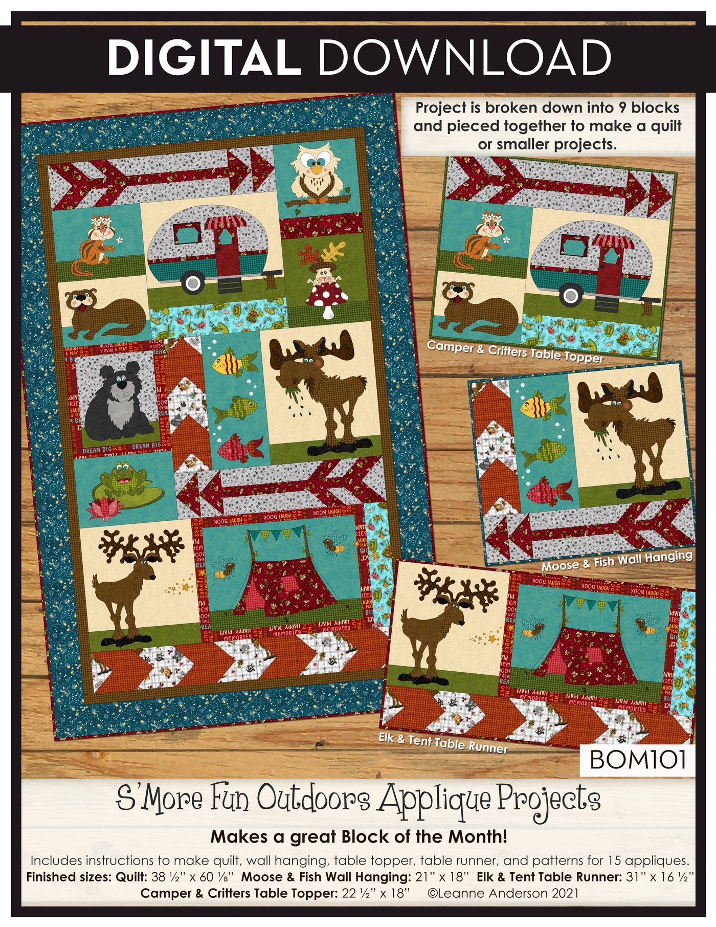 S'More Fun Outdoors Applique Quilt & Projects Pattern