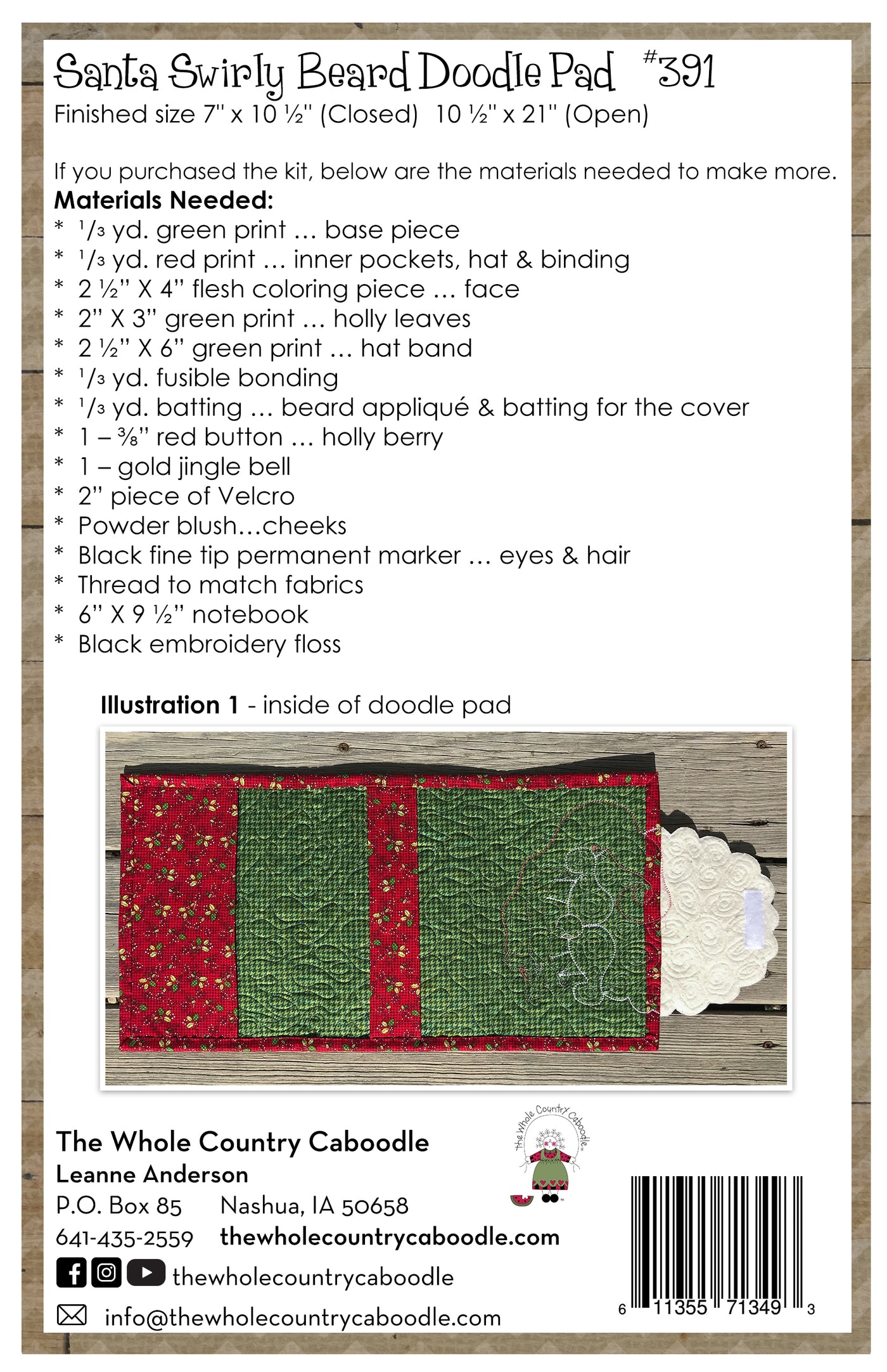 Santa Swirly Beard Doodle Pad Pattern