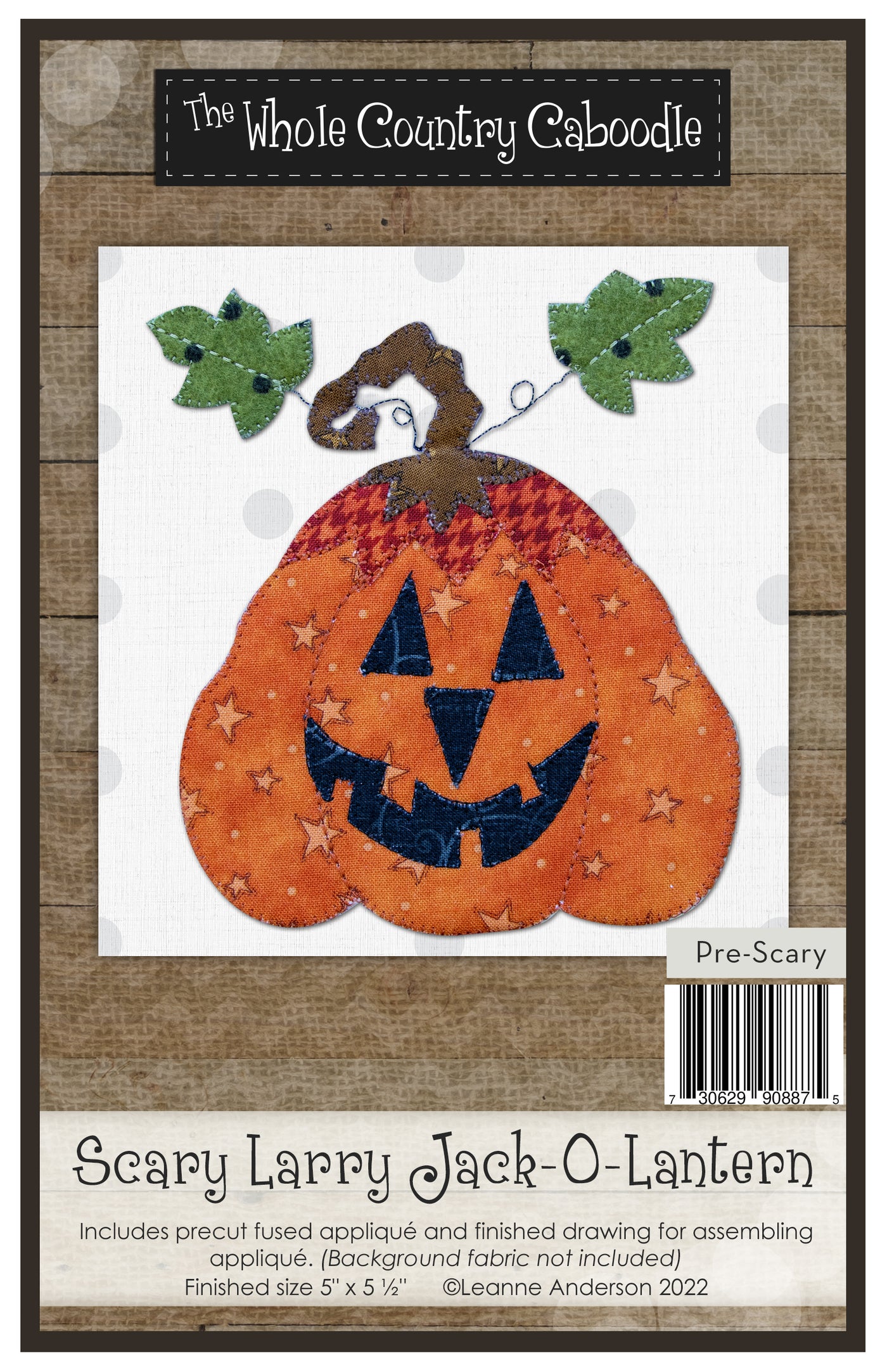 Scary Larry Jack O Lantern Applique