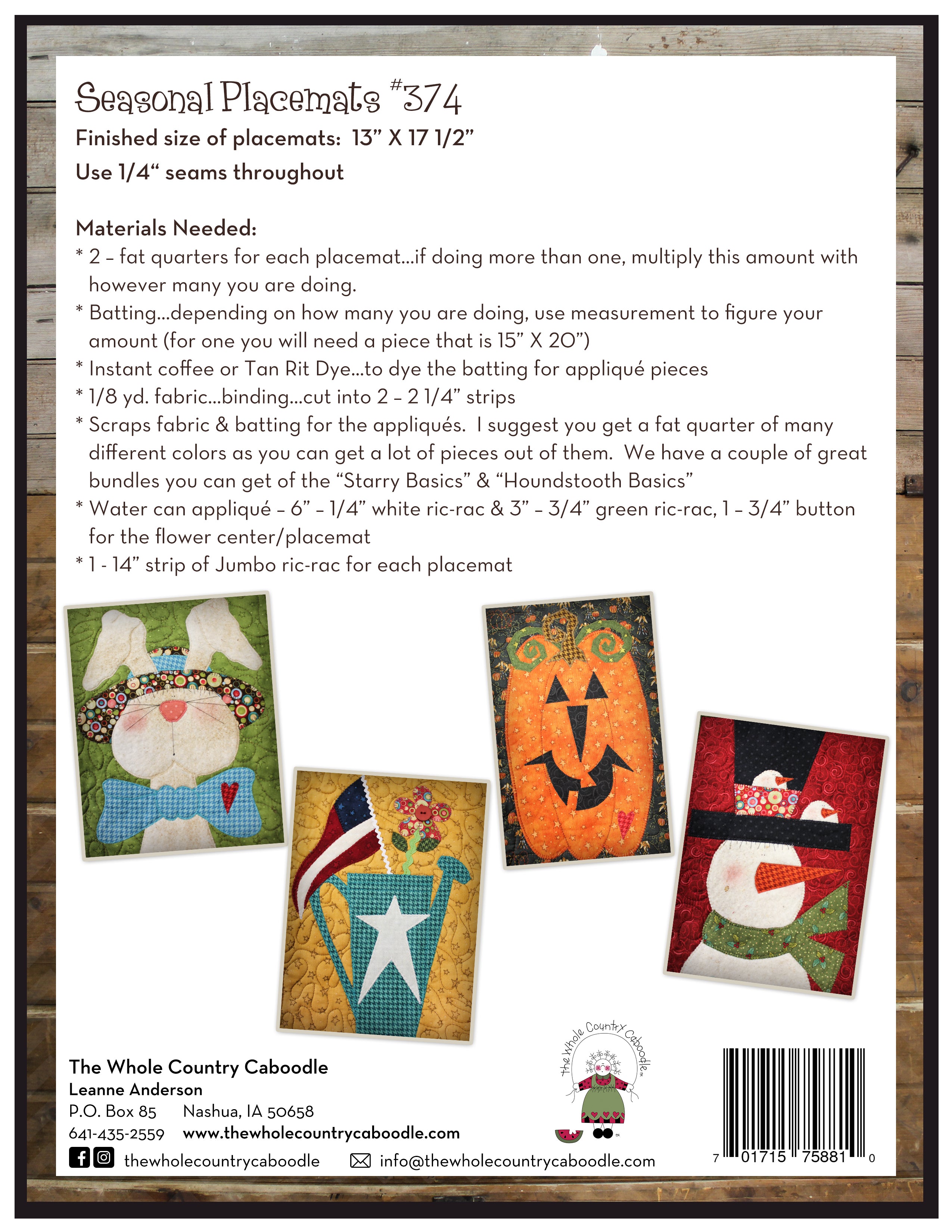 Seasonal Placemats
