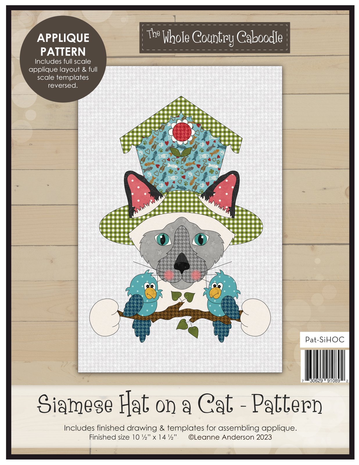 Siamese Hat On A Cat Applique