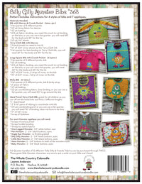 Silly Gilly Monster Bibs Pattern
