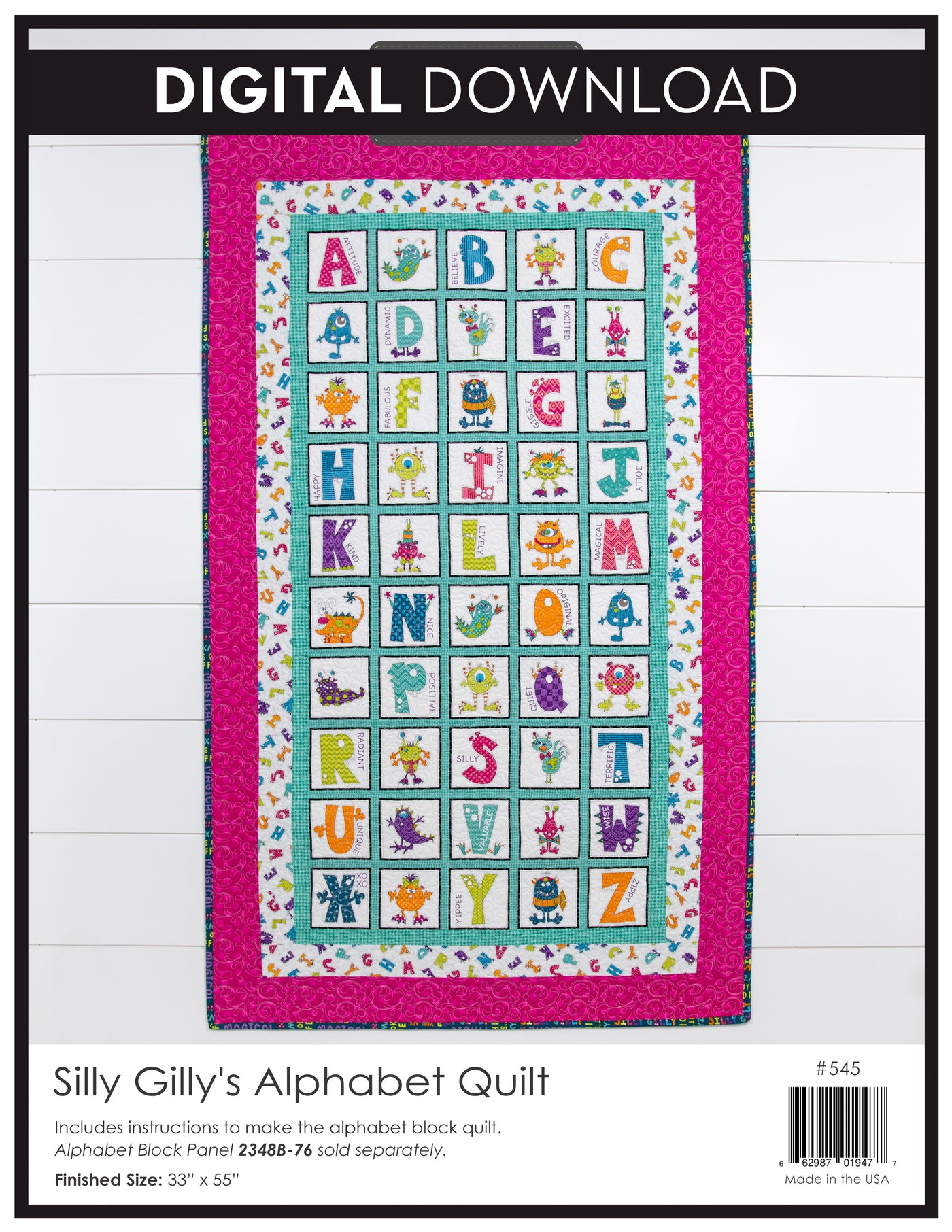 Silly Gilly's Alphabet Quilt Pattern
