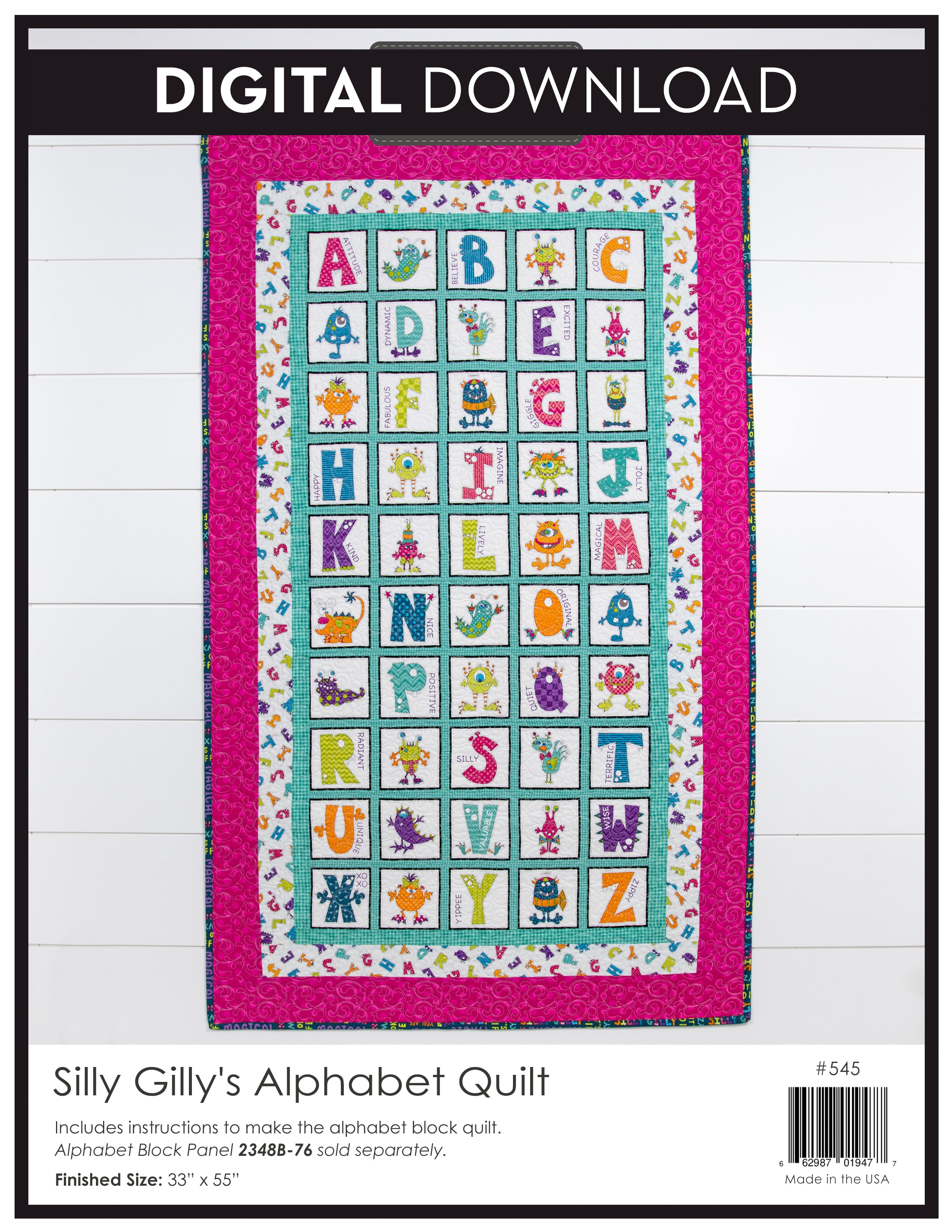Silly Gilly's Alphabet Quilt Pattern