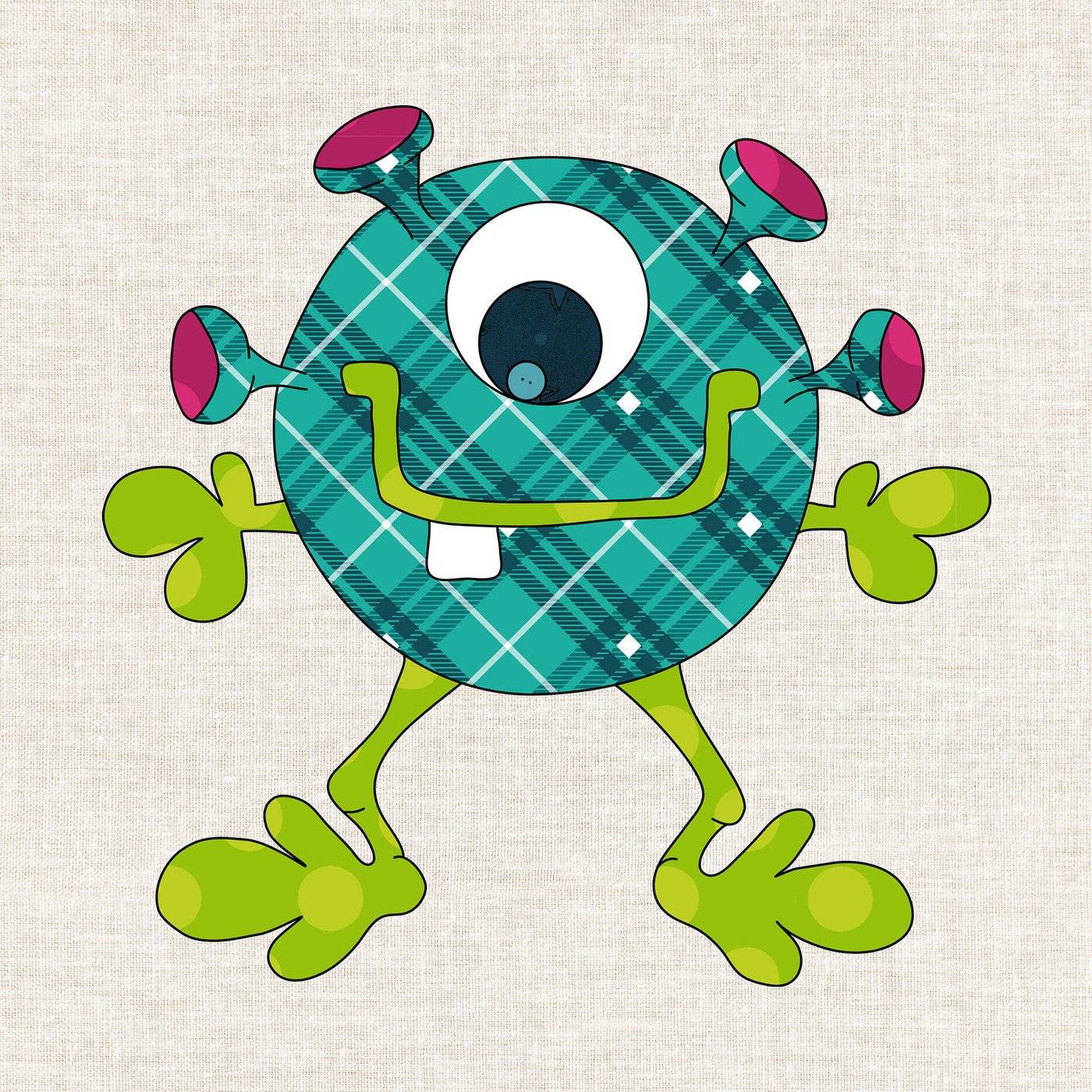 Snaggletooth Monster Applique