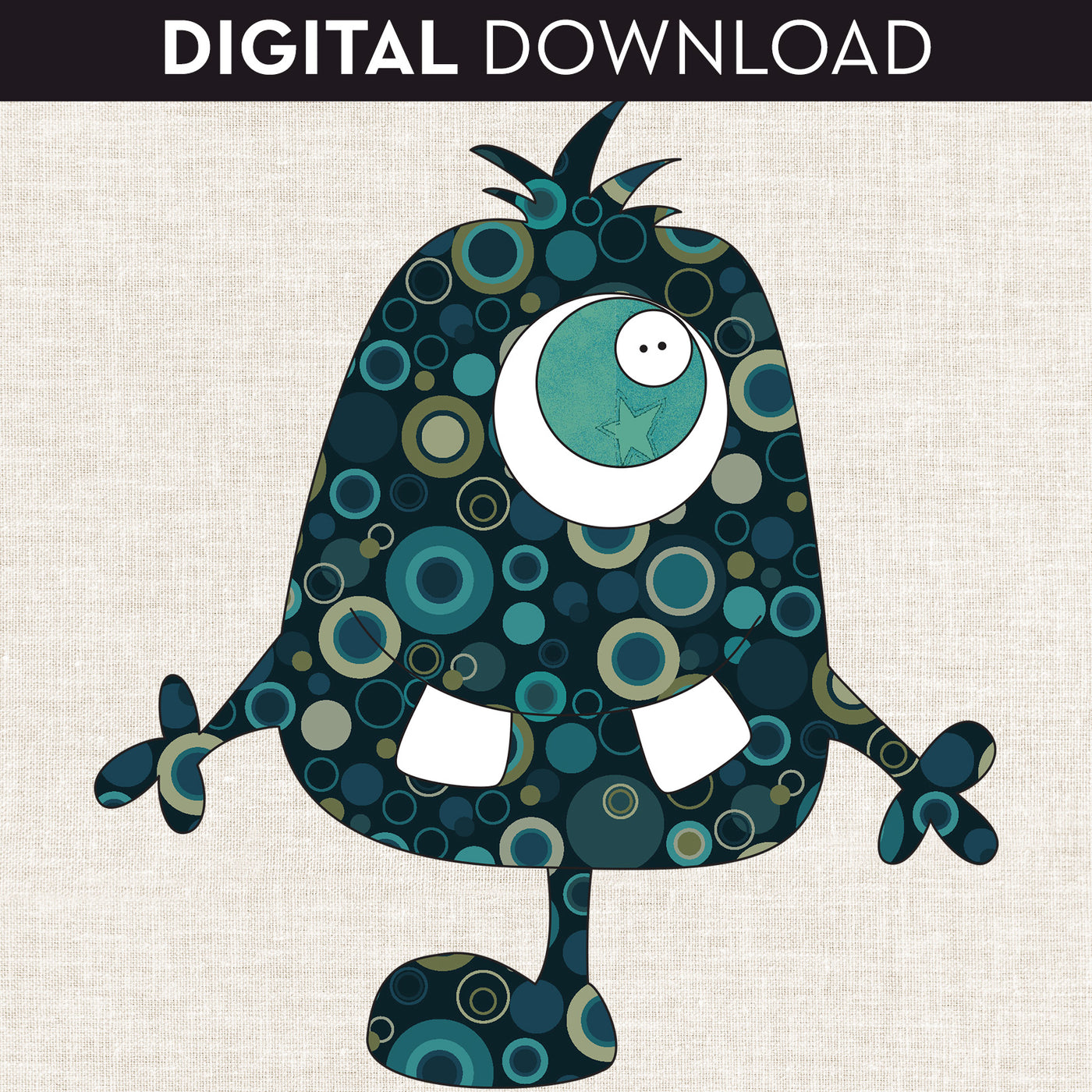 One Leg Monster Applique
