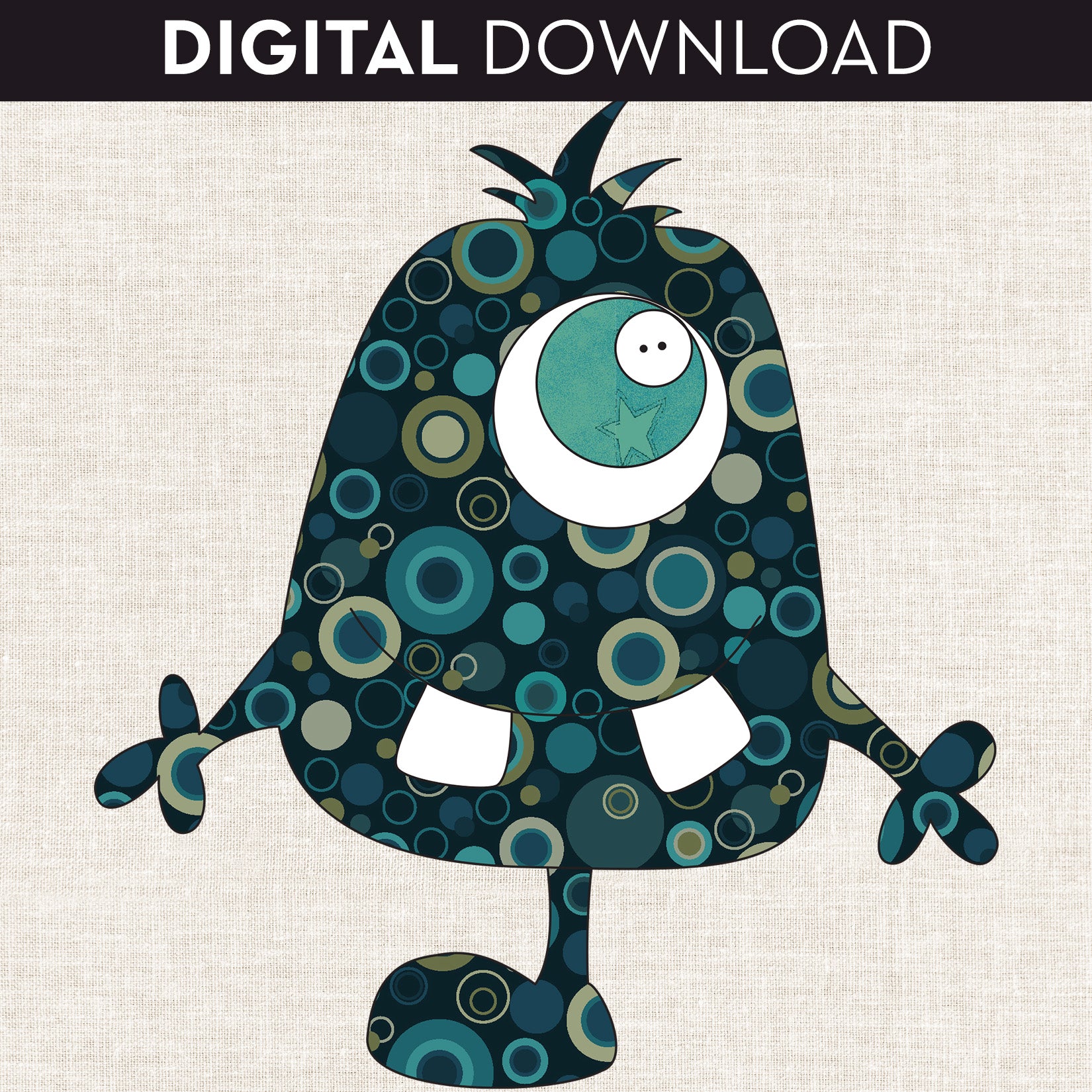 One Leg Monster Applique