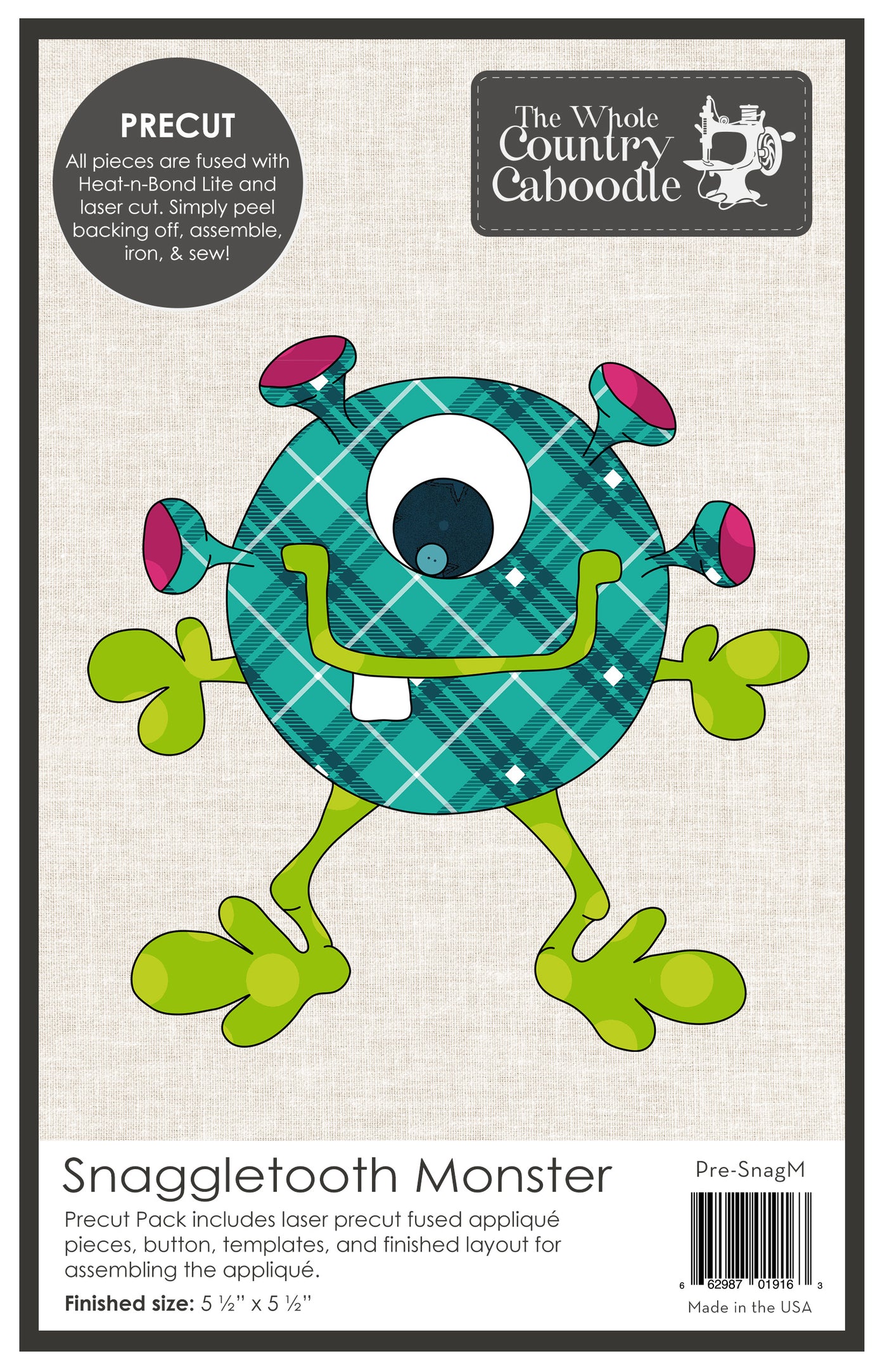 Snaggletooth Monster Applique