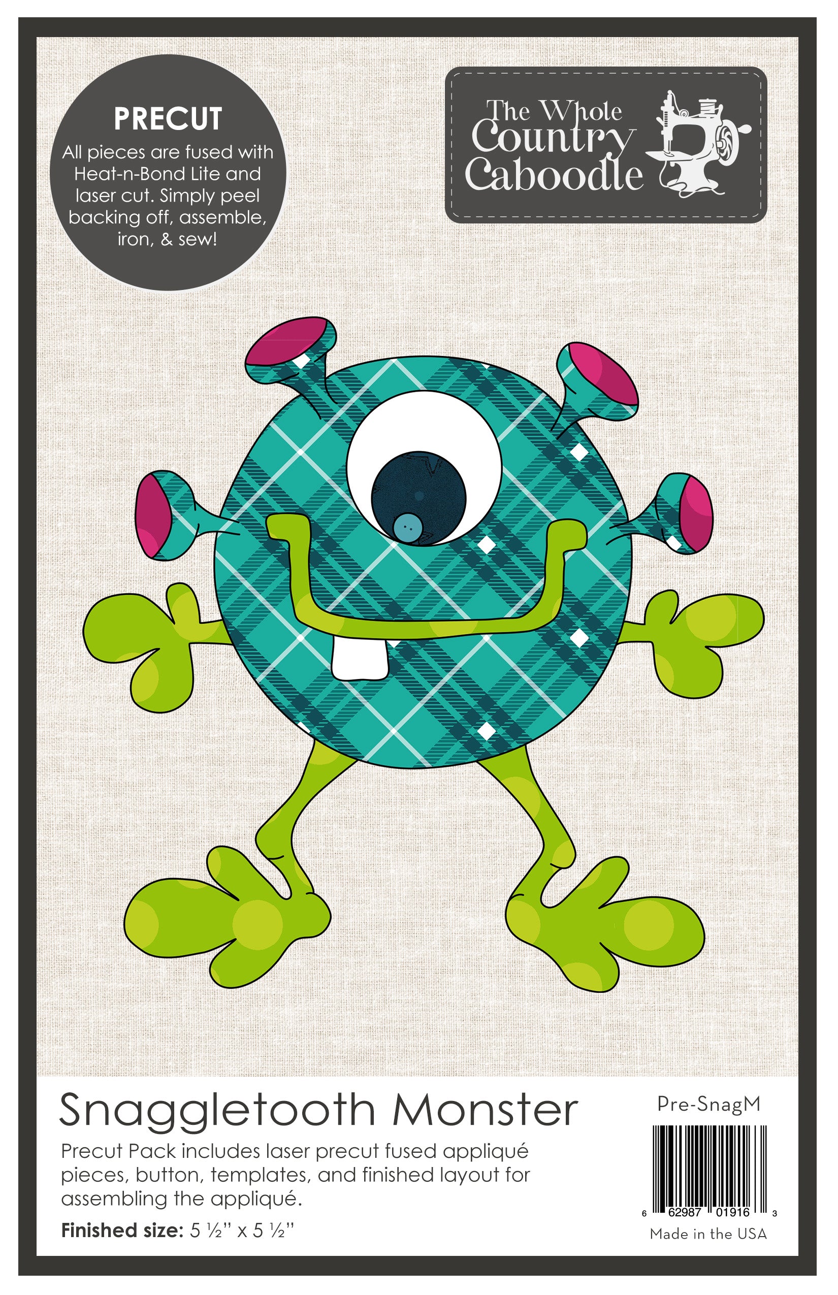 Snaggletooth Monster Applique