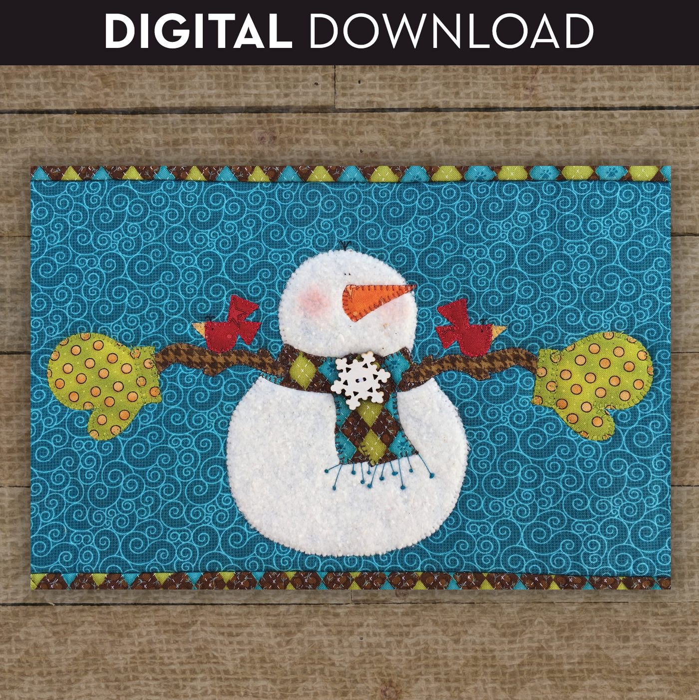 Snowman & Birds Applique