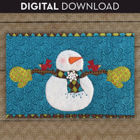 Snowman & Birds Applique