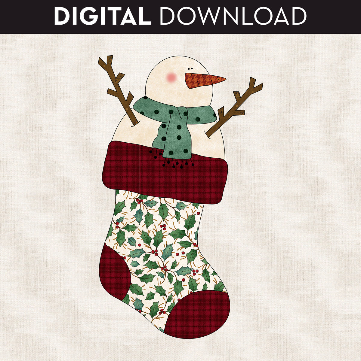 Snowman Stocking Stuffer Applique