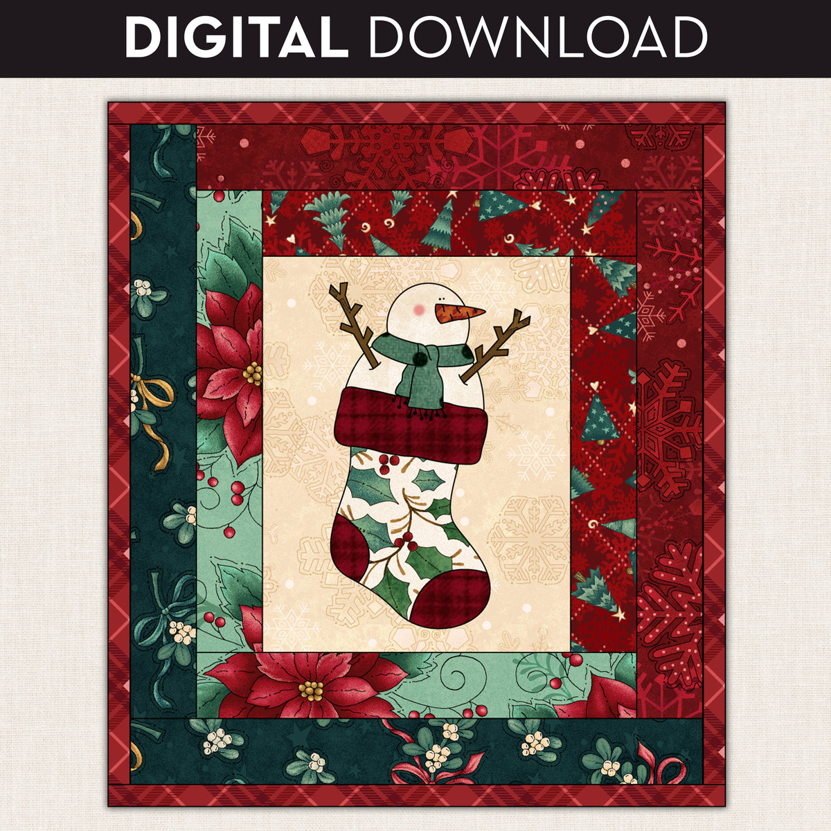 Snowman Stocking Stuffer Mini Quilt Pattern