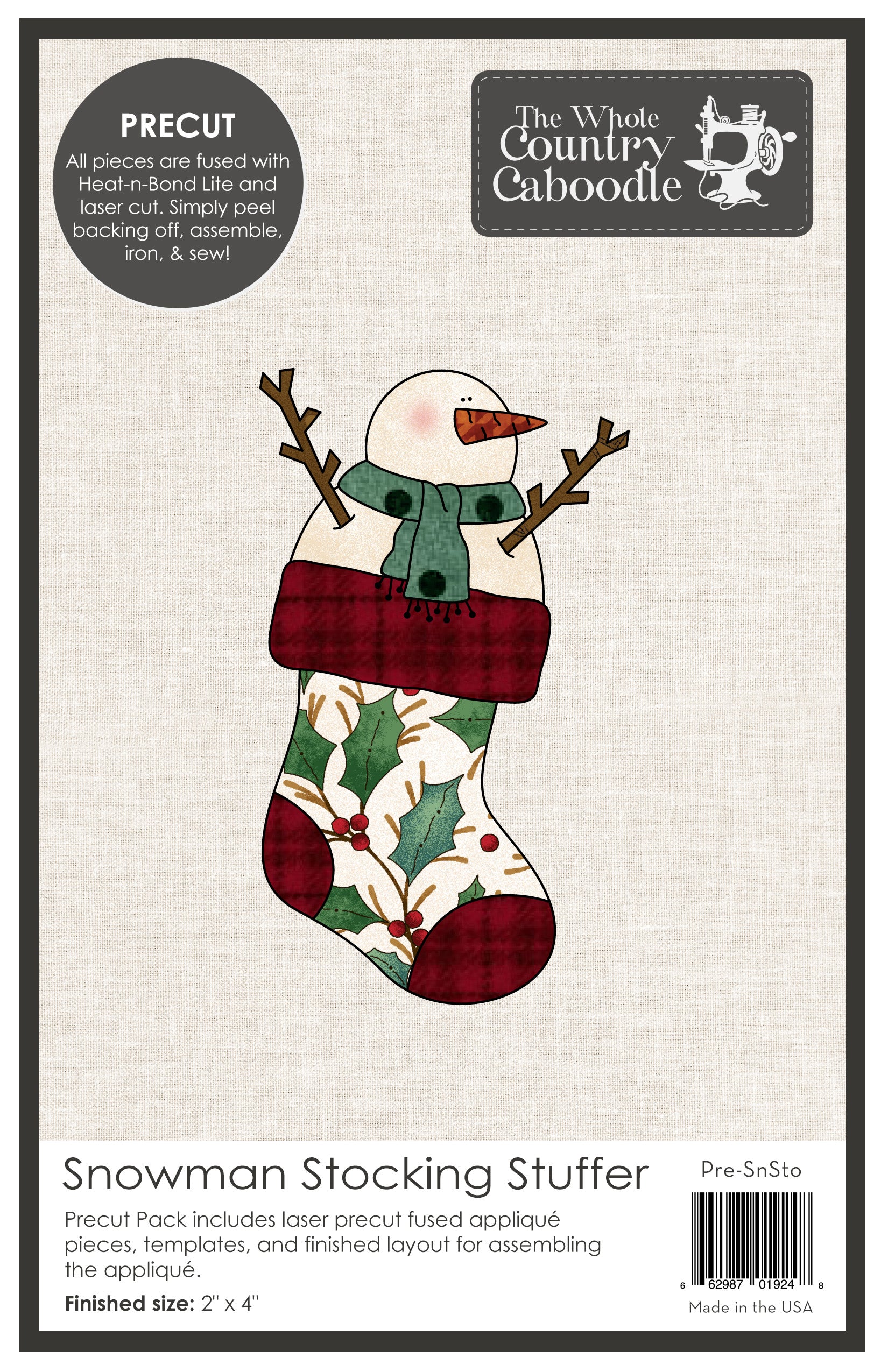 Snowman Stocking Stuffer Applique