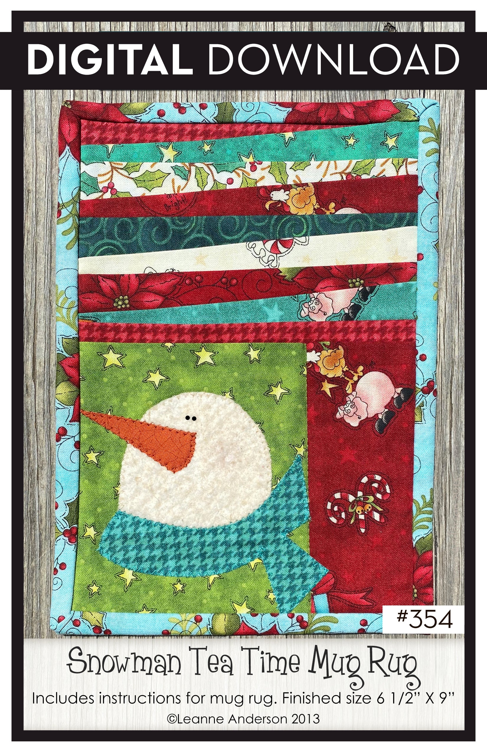 Snowman Tea Time Mug Rug Pattern