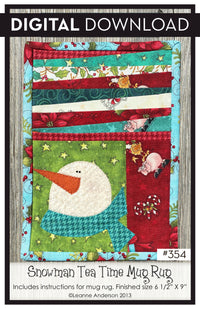 Snowman Tea Time Mug Rug Pattern