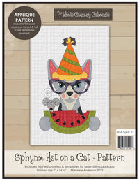 Sphynx Hat On A Cat Applique