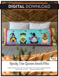 Spooky Time Gnomes Bench Pillow Pattern