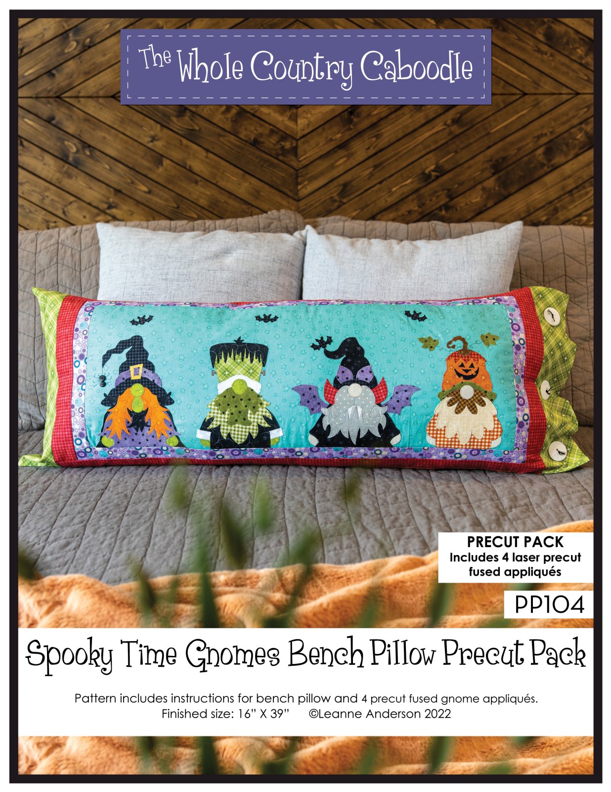 Spooky Time Gnomes Bench Pillow Pattern