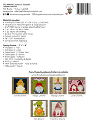 Spring Gnome Pillow Wrap & Cover Pattern