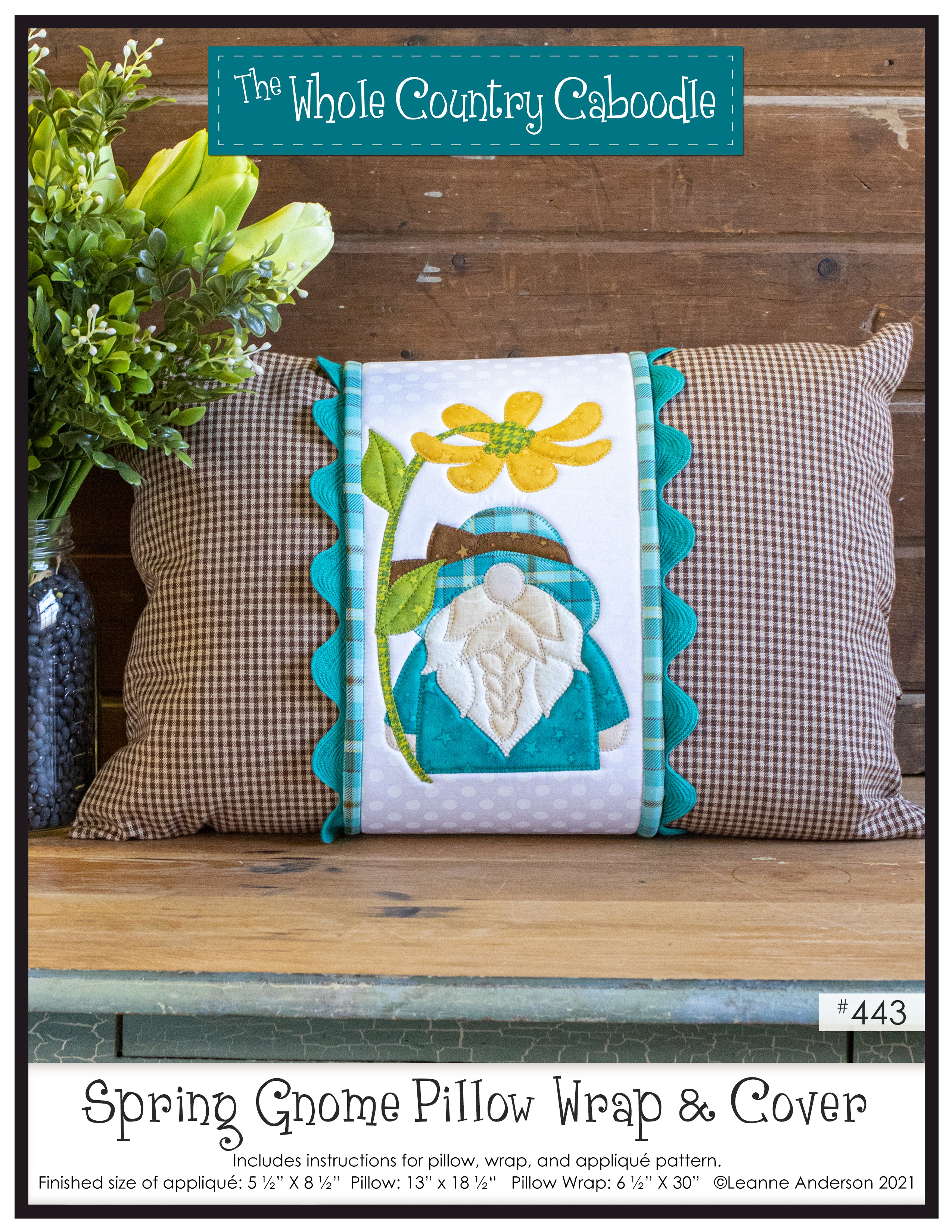 Spring Gnome Pillow Wrap & Cover Pattern