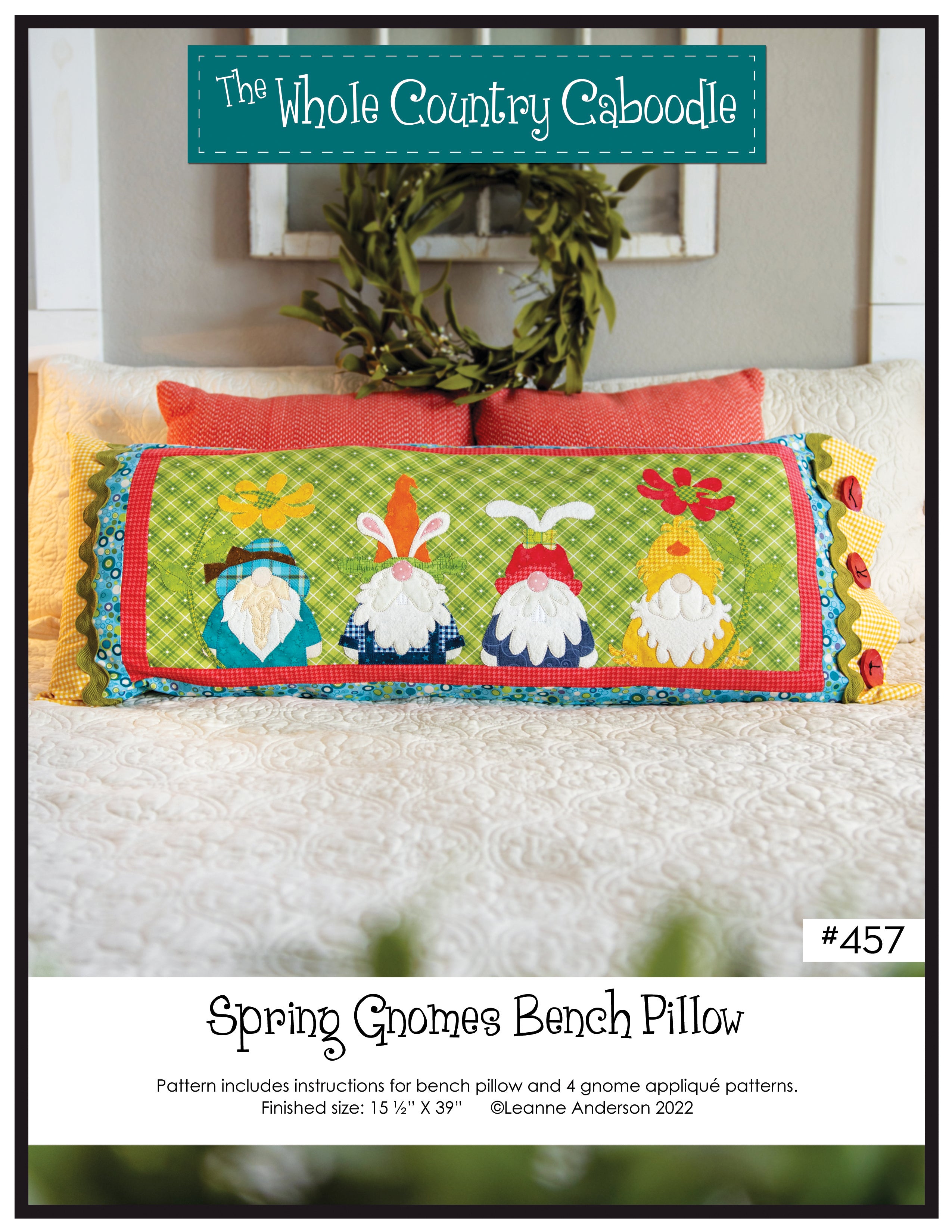 Spring Gnome Bench Pillow Pattern