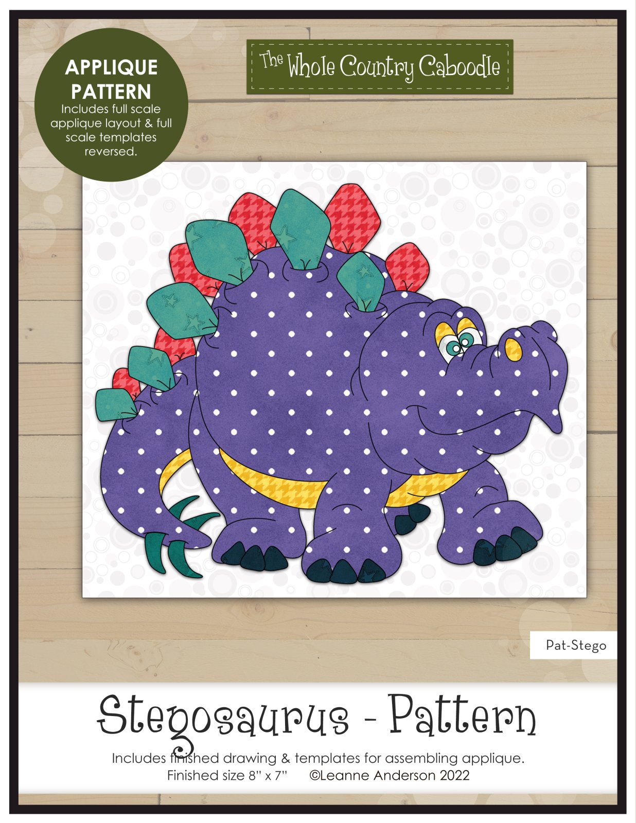 Stegosaurus Applique