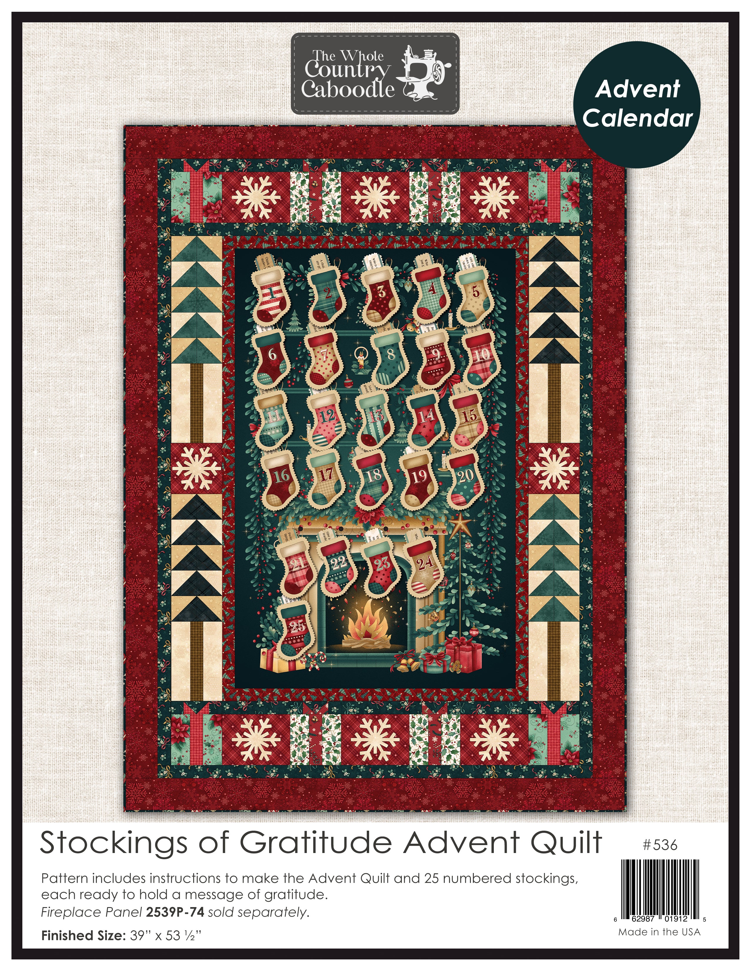 Stockings of Gratitude Advent Calendar Quilt Pattern