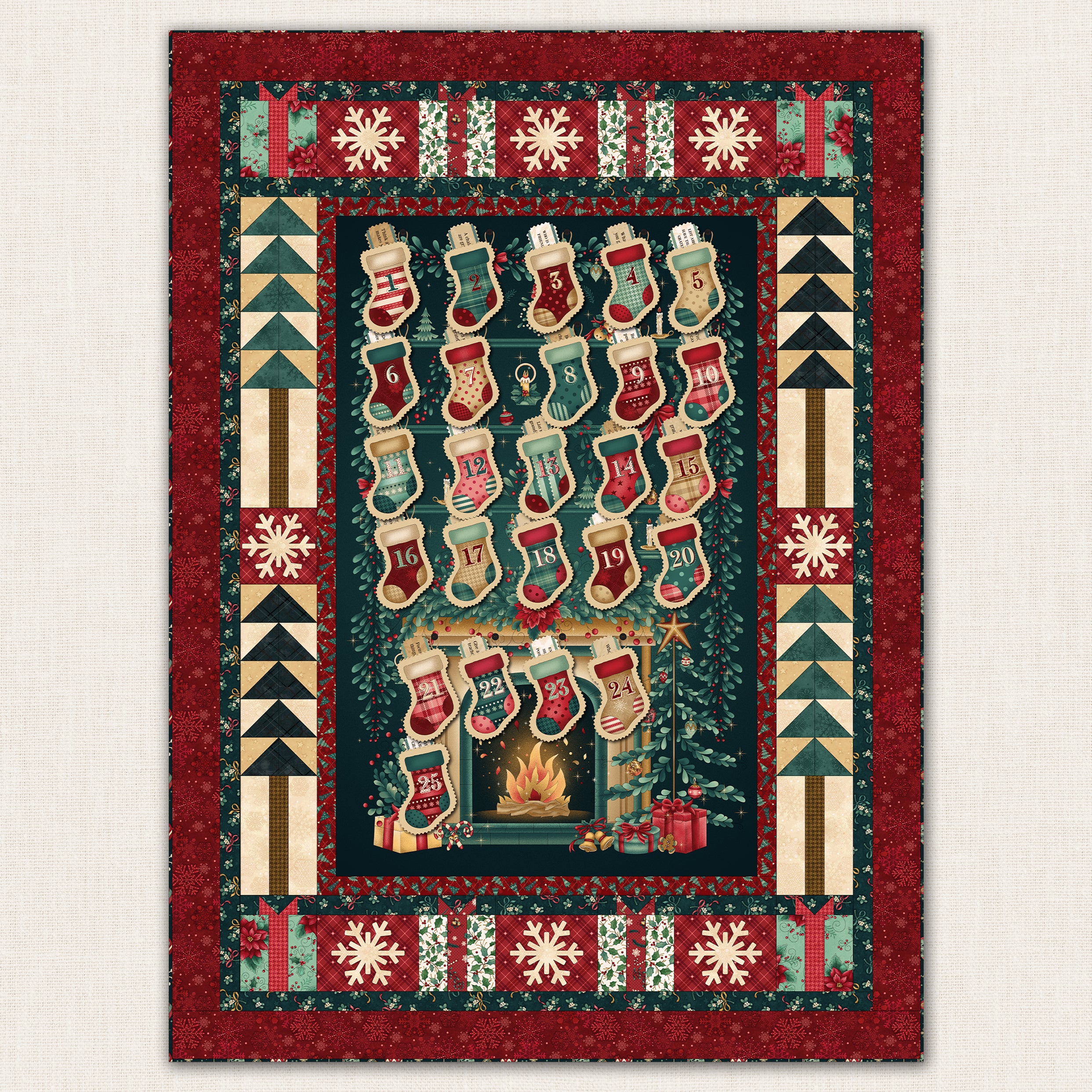 Stockings of Gratitude Advent Calendar Quilt Pattern