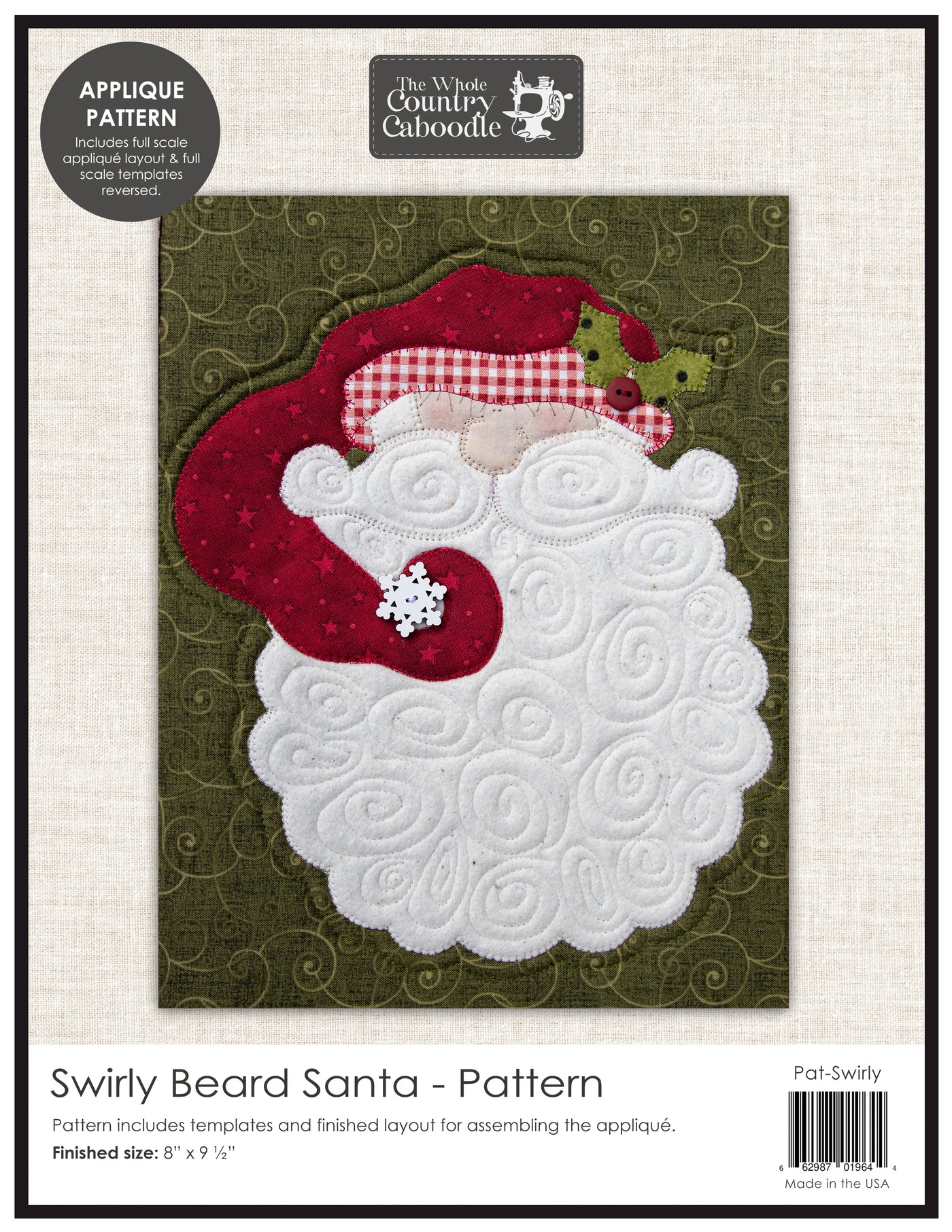 Swirly Beard Santa Applique