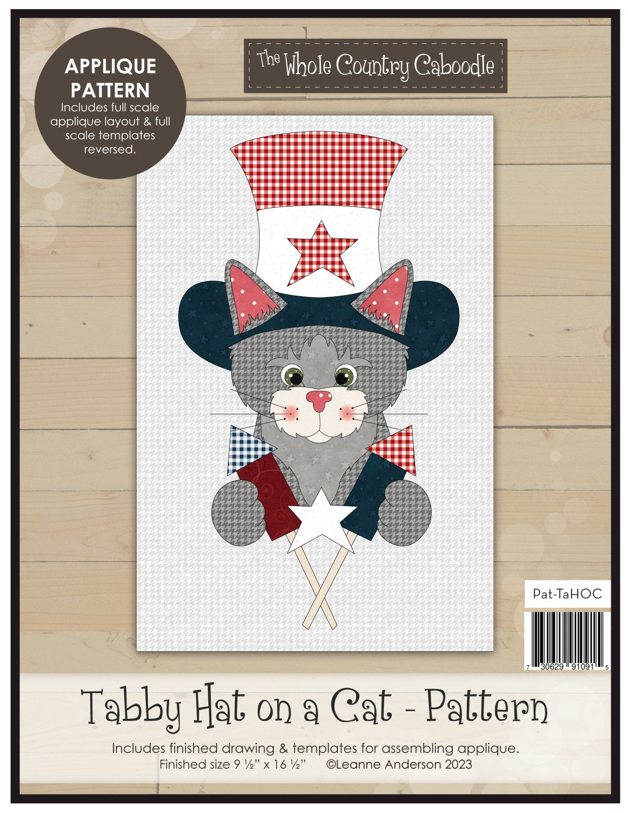 Tabby Hat On A Cat Applique