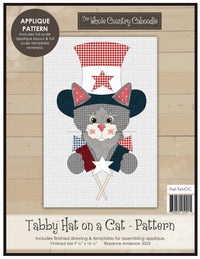 Tabby Hat On A Cat Applique