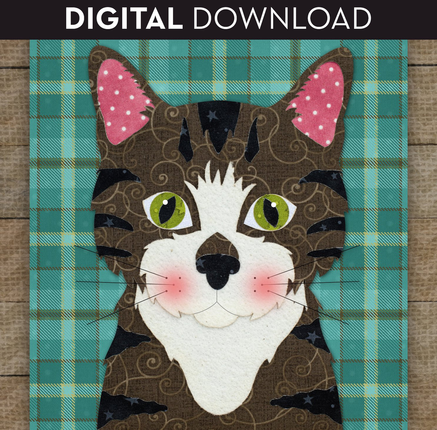 Tabby Tiger Cat Applique