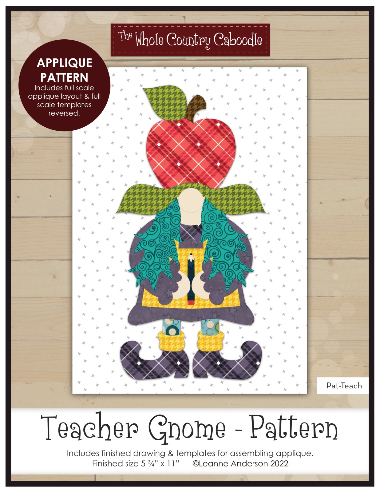 Teacher Gnome Applique