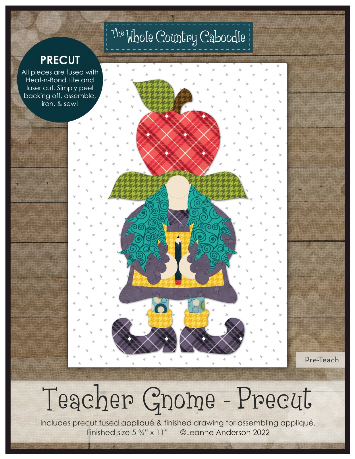 Teacher Gnome Applique