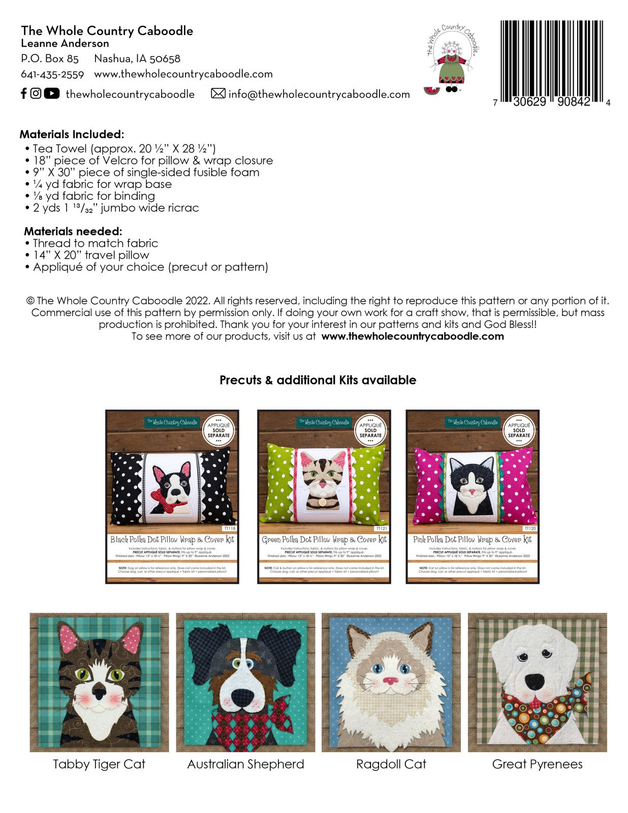 Teal Polka Dot Pillow Wrap & Cover Kit