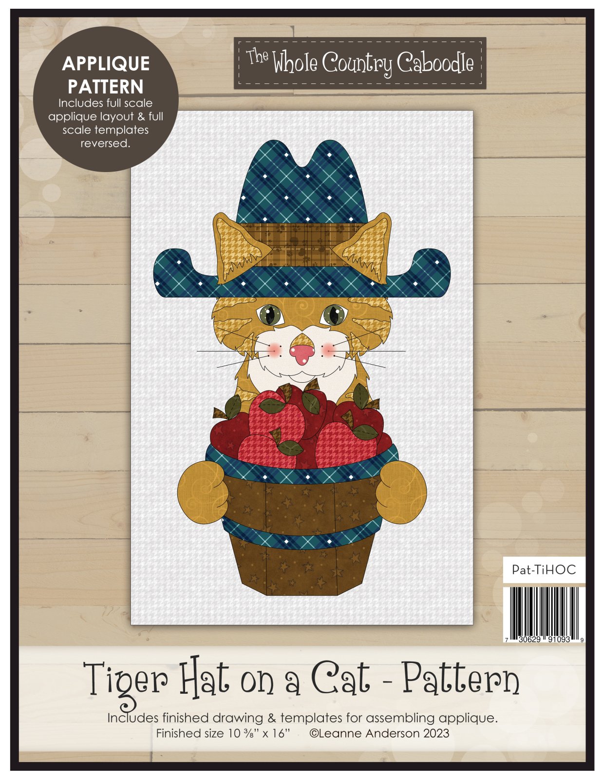 Tiger Hat On A Cat Applique