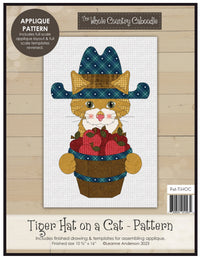 Tiger Hat On A Cat Applique