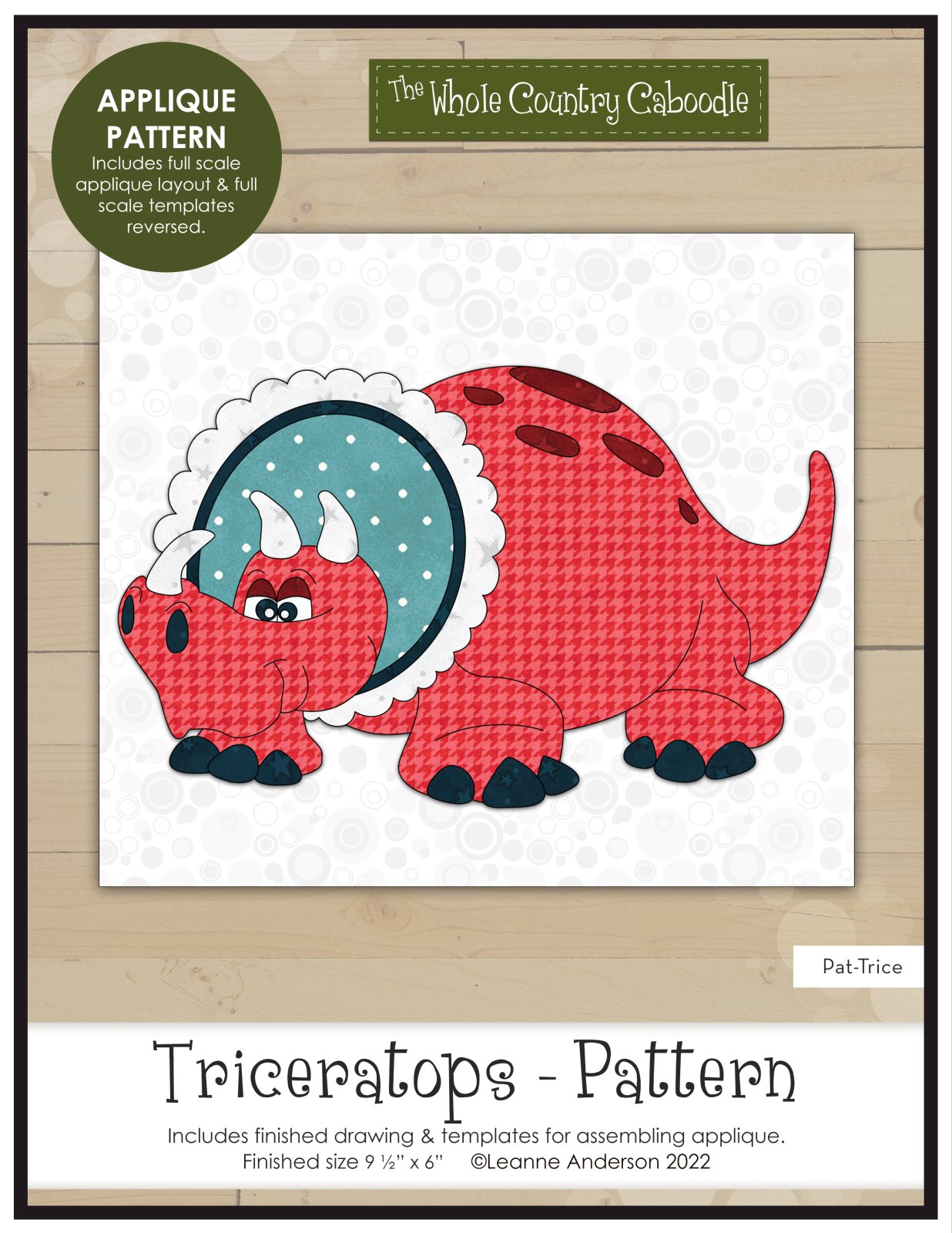 Triceratops Applique