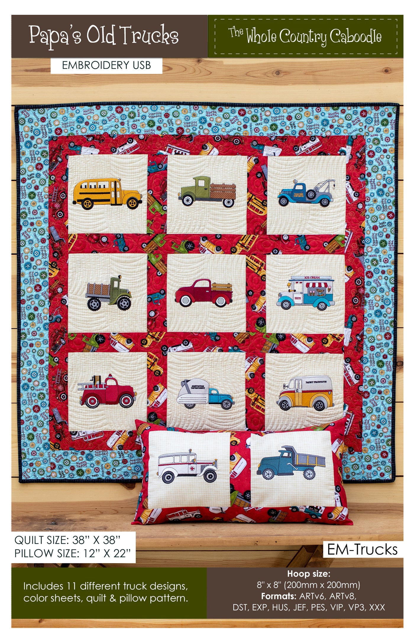 Papa's Old Truck Embroidery