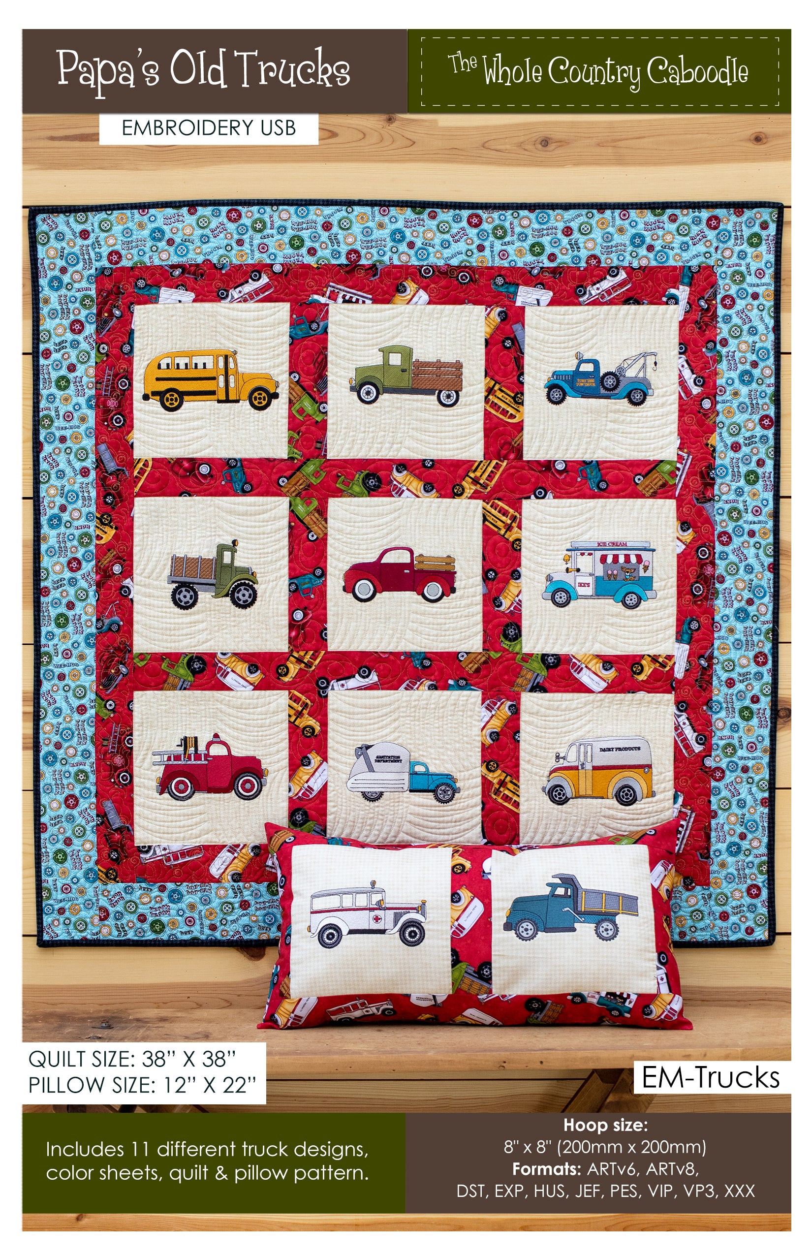 Papa's Old Truck Embroidery