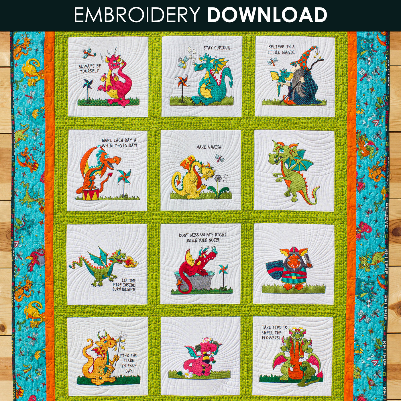 Whirly-Gig Dragon Embroidery