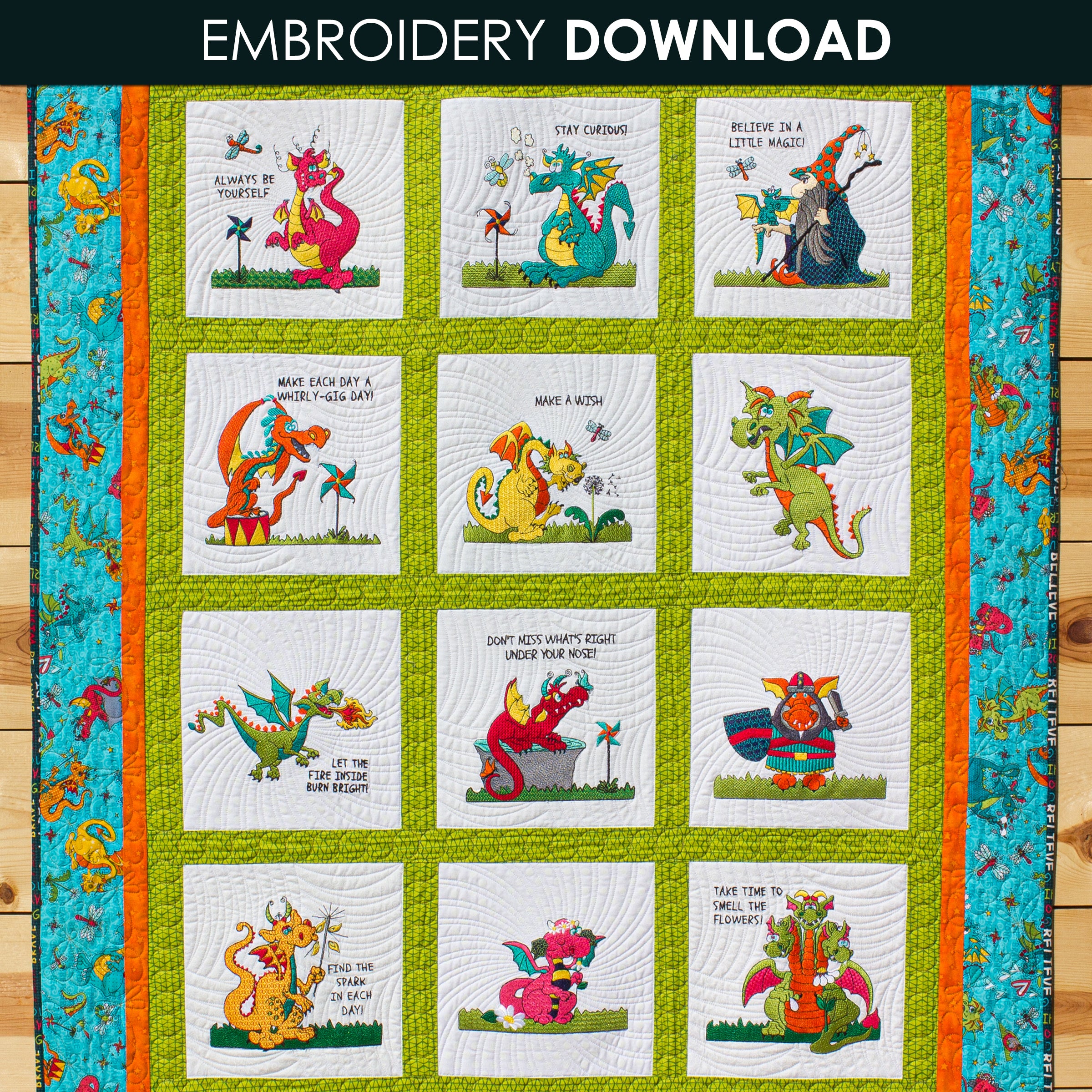 Whirly-Gig Dragon Embroidery
