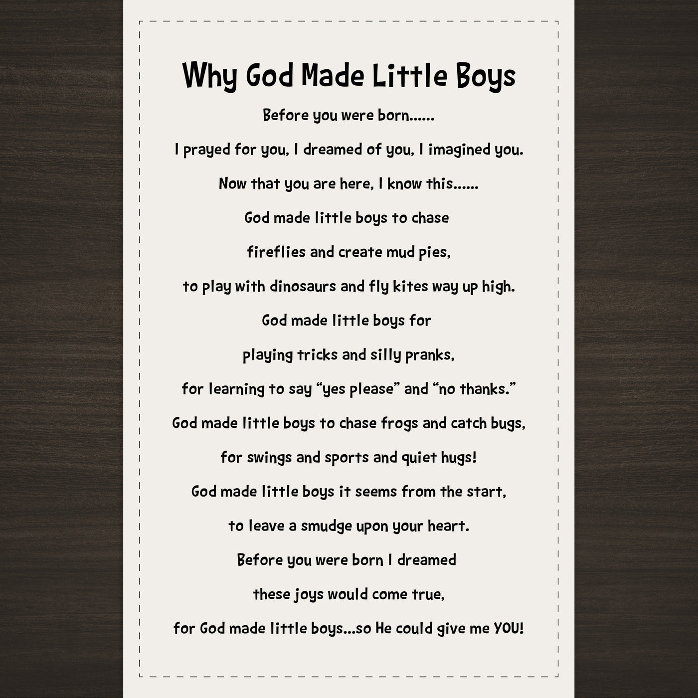 Why God Made Little Boys Panel & Pattern
