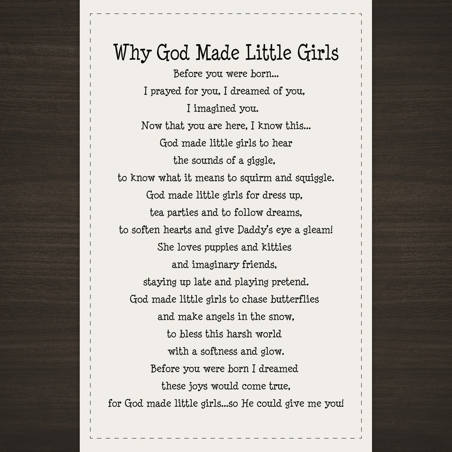 Why God Made Little Girls Panel & Pattern