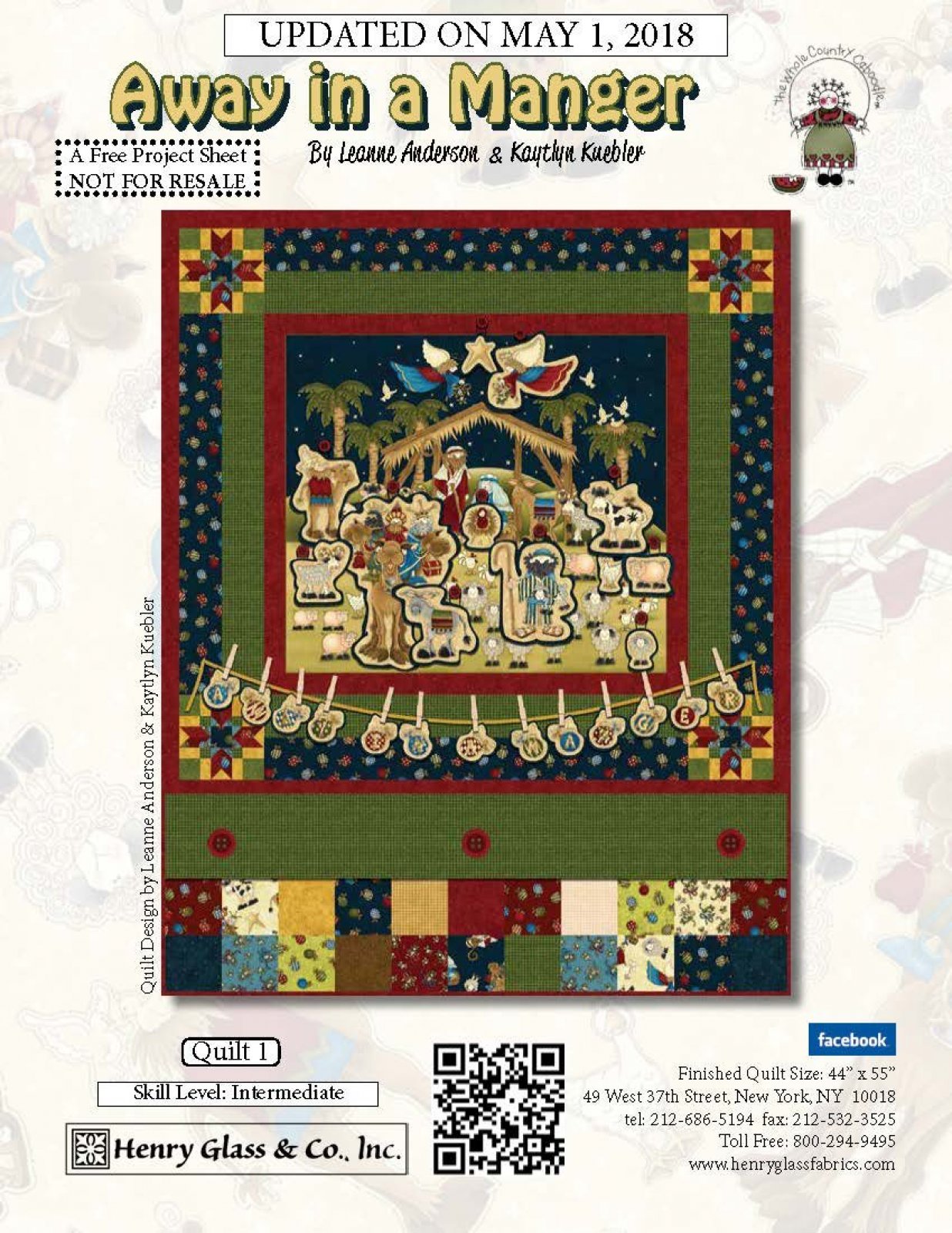 Away in a Manger Quilt 1 Pattern (FREE Digital Download)